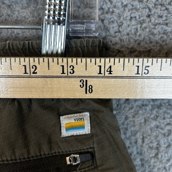 Vuori Shorts Size XS Green Ripstop Logo Stretch Drawstring Outdoor Hiking 28" - Picture 3 of 6